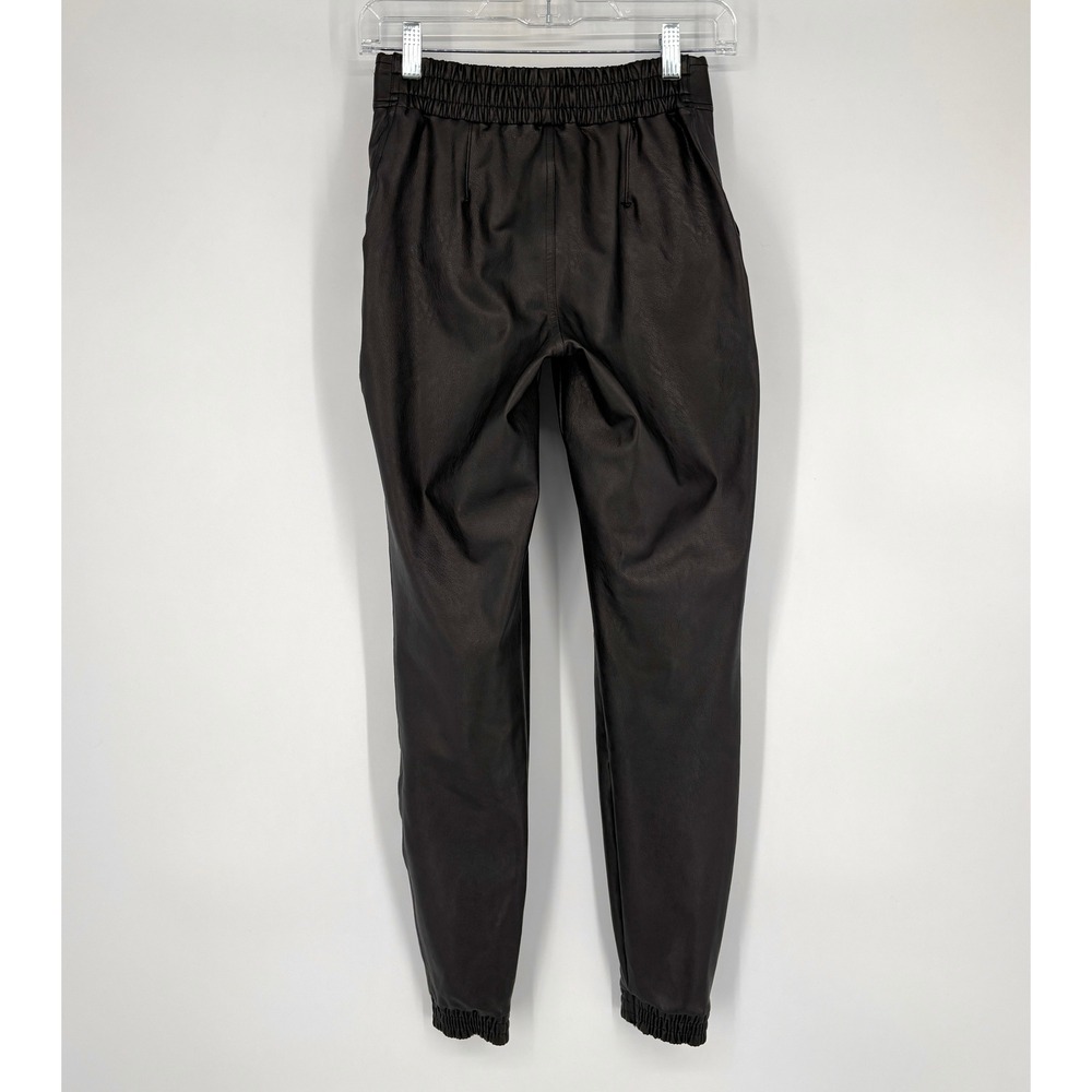 NWT Spanx Faux Leather Jogger Pants Skinny Leg Elastic Cuff High Rise Black XS - Picture 5 of 12